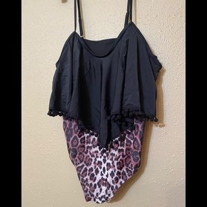 Pom Pom Leopard One Piece Swimsuit